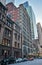 Street view on W 46th Street section between 6th and 7th Avenue in New York City