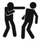 Street violence fight icon, simple style