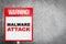 Street Warning Sign on Malware Attack