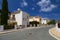 Street with white villas. Ayia Napa. Island of Cyprus