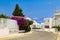 Street with white villas. Island of Cyprus