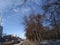 Street winter landscape blue sky background Minsk Belarus