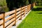 Street wooden fence of planks , horizontal frame