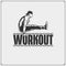 Street Workout and fitness emblem with athletes.