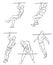 Street workout outline set