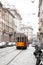 Streetcar, lightrail tram carrying passengers within the city of Milano, Italy