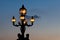 Streetlamp in the bridge Alexander III, Paris