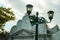 Streetlamp in front of gate to Kraton