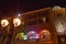 Streetlight and colorful balcony in Portofino Hotel at Universal Studios area.