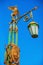 Streetlight with a gilded two-headed eagle in St. Petersburg, Russia