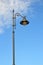 A streetlight pole with one lamp