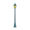 Streetlight vintage lamp icon, colorful flat design