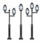 Streetlight vintage lamp icons isolated