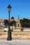 Streetlights and Mercy Tower, Osuna, Spain.