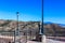 Streetlights with Mountain Landscape Closeup