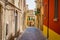 Streets and alleys in old town of Atri, medieval pearl near Teramo Abruzzo Italy