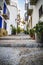 Streets and architecture along the Mediterranean coastal town in