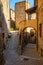 Streets and buildings of little medieval town of Sorano, Tuscany, Italy