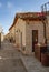 Streets and buildings of the medieval village of UrueÃ±a in province of Valladolid, Spain