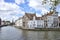 Streets and canals of the old town of Bruges in Belgium