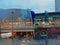 Streets of Manchester with shops and office buildings in the eearly morning