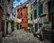 The streets of the old city of Rovinj. The beauty of old Croatia