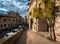 The streets of old stone Assisi. Perugia. Umbria Italy