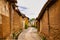 The streets of the old town of Shaxi lined with earthen houses