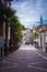 Streets and palm trees in Portugal are a special style of Portuguese roads