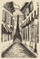 Streets in Paris France vintage engraved vector