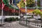 Streets of Sao Vicente decorated with colored paper flowers for a traditional festival Madeira, Portugal,Europe