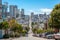 Streets with the slope in San Francisco, California, USA