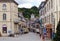 Streets of a small Breton village Pontrieux with typical old stone buildings.