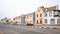 The streets in Swakopmund with colorful houses, Swakopmund, Namibia.