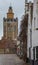 Streetscape with The Jerusalem Church from 15th century in the city of Bruges, known locally as `Jeruzalemkerk`