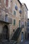 Streetscape in the village Orvieto in Italy in the summer.