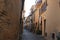 Streetscape in the village Orvieto in Italy in the summer.