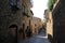 Streetscape in the village Orvieto in Italy in the summer.