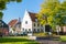 Streetscene with donor monument, Naarden, Netherlands