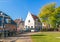 Streetscene with white house, Naarden, Netherlands