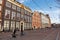 Streetview with colorful brick houses, Amsterdam