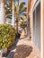 Streev view with beautiful colorful buildings in Los Cristianos, Spain