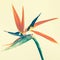 Strelitzia flower on pastel color background