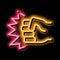 Strength Fist Punch neon glow icon illustration