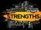 STRENGTHS. Word business collage