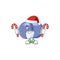 Streptococcus pneumoniae humble Santa Cartoon character having candies