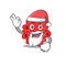 Streptococcus pneumoniae Santa cartoon character with cute ok finger