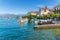 Stresa, Verbania, Italy - April 21, 2017: View of Island Bella, the Borromean Islands of Lake Maggiore in Piedmont, Italy.