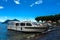 Stresa view on Boats and yachts, parked in docking bay on the Maggiore Lake.