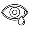 Stress crying eye icon, outline style